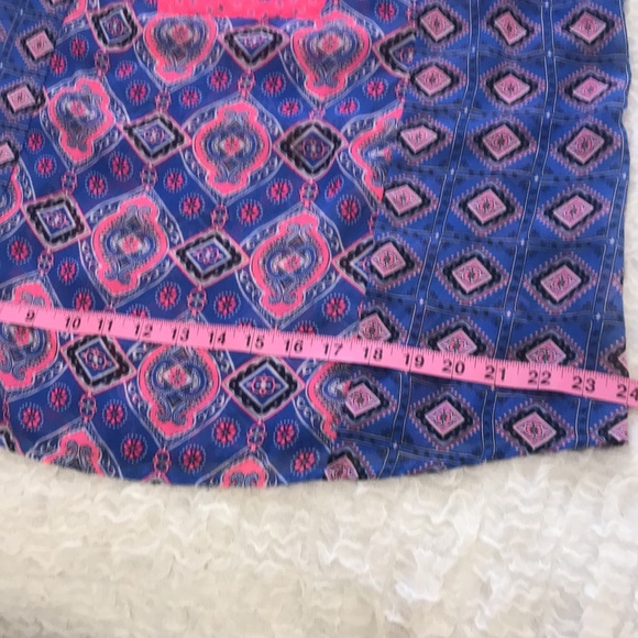 OLD NAVY Blue Paisley Periwinkle Neon Pink Size Medium - Picture 12 of 16